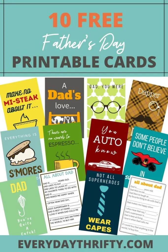 10 free father's day printable cards graphic