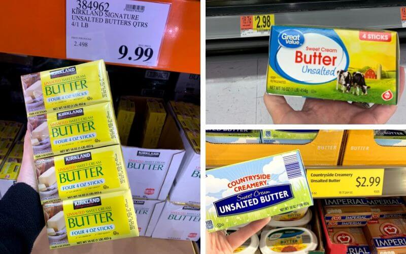 grocery item matchup on butter for price comparison