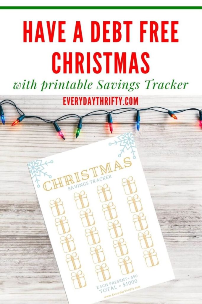 christmas savings tracker for a debt free christmas