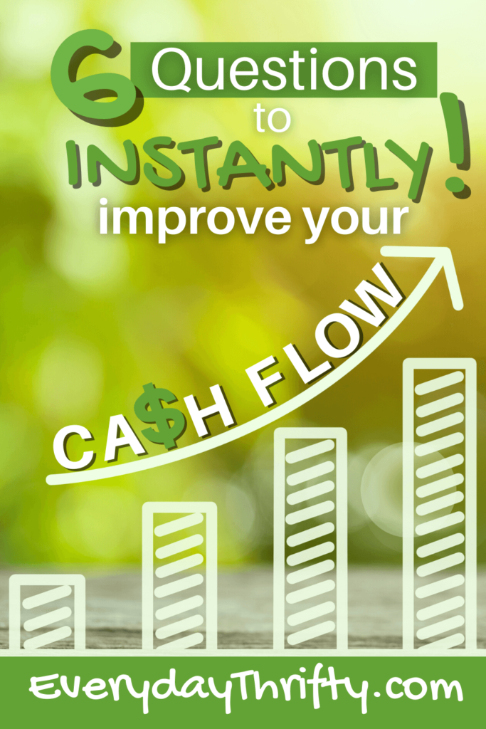 pinterest graphic for ways to instantly improve your cash flow with bar graph trending upward