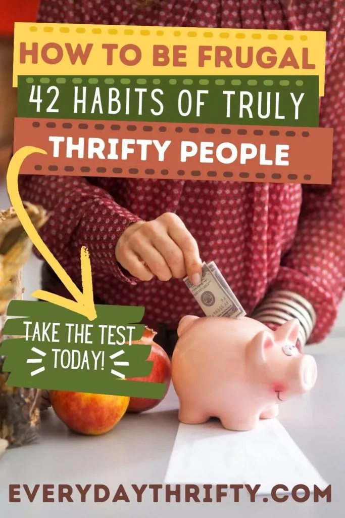 Woman putting a dollar in a piggy bank for how to be frugal